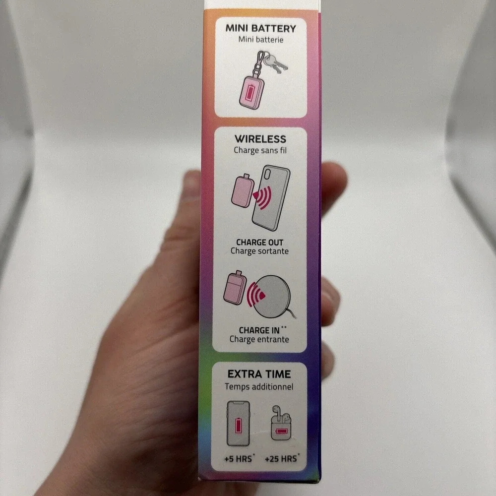 WIPOP Wireless fun Keychain Charging for phone And AirPods Black Iridescent
